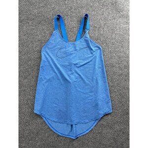 Nike Dri-FIT Tank Top Womens Small Blue Loose Fit Just Do It Racerback Athletic